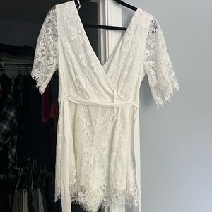 White Romper (great for Bachelorette) size M